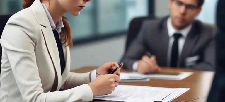 Candidato em uma entrevista de emprego