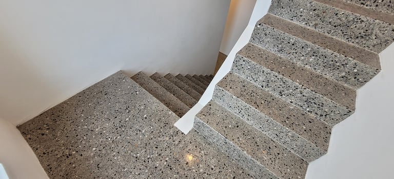 Polished concrete steps