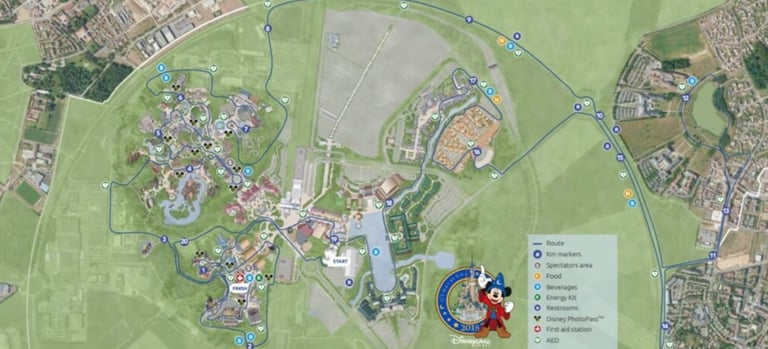 2018 runDisney Disneyland Paris Half Marathon Weekend Half Marathon Course Map