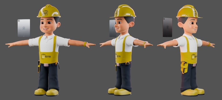 mascote 3D personagem 3D