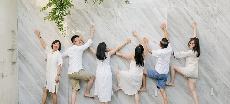Stefy family sharing a playful moment at Renaissance Uluwatu Bali