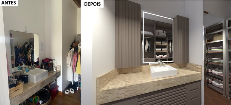 Antes e depois - closet