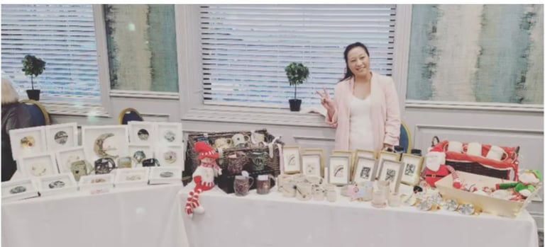 artist Angelina Chung at her first market