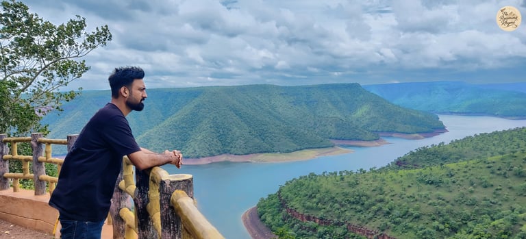 Admiring the panoramic beauty of Octopus View Point - a refreshing stop near Srisailam.