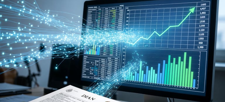 gráficos en un computador de la información de la Dian