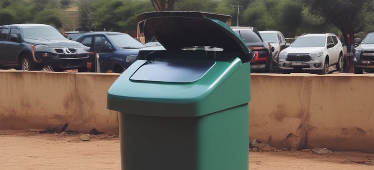 A sleek, modern illustration showing AI technology analyzing environmental data over an African landscape.