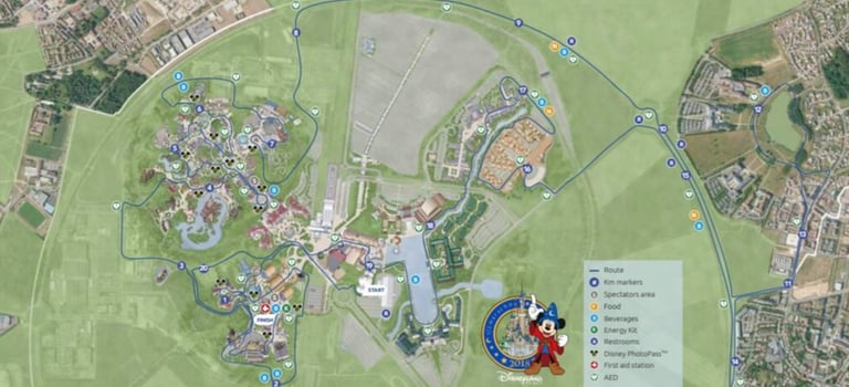 2018 runDisney Disneyland Paris Half Marathon Weekend Half Marathon Course Map