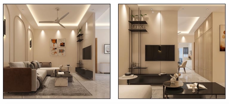 Turnkey residential home interior transformation at T and T Homes, Indirapuram