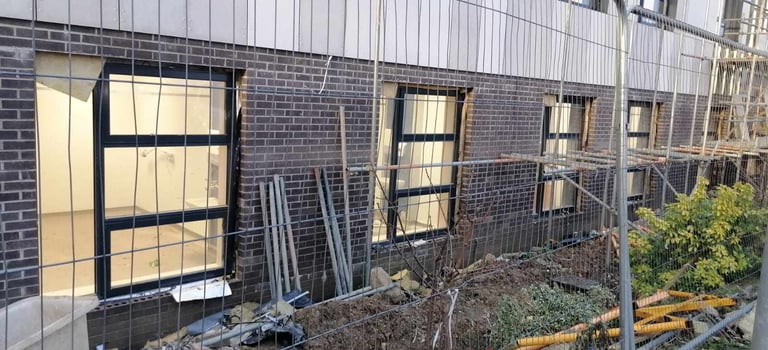 an image of a building being worked on