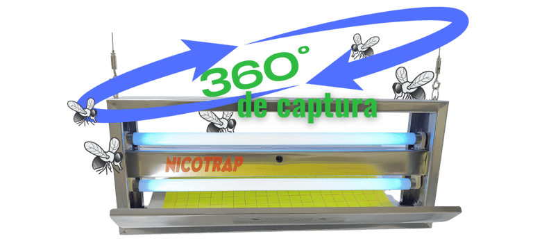 360 grados ambos lados insectocapturador de moscas