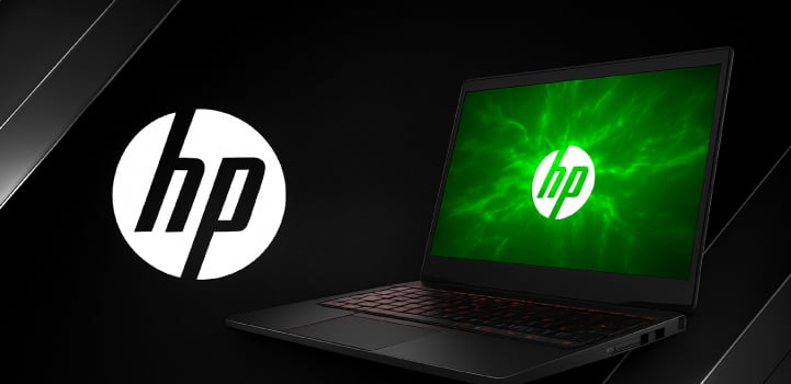 a laptop computer with a green light shining on it