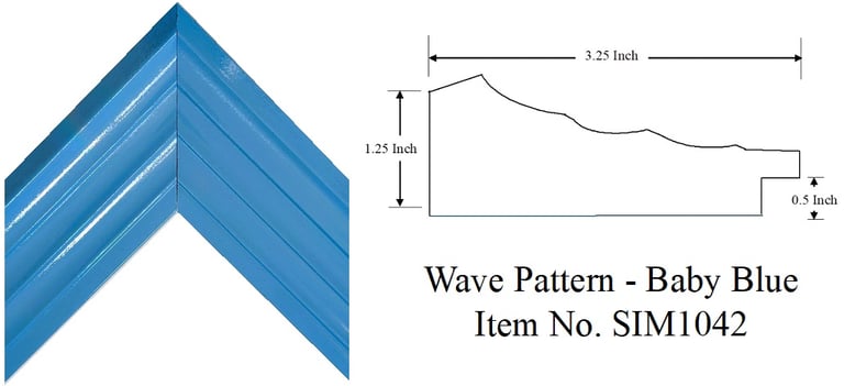 Wave Pattern - Baby Blue Picture Frame Item No. SIM1042