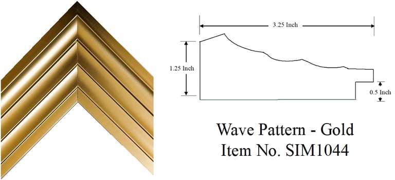 Wave Pattern - Gold Picture Frame Item No. SIM1044