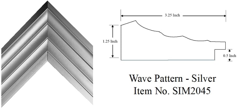Wave Pattern - Silver Picture Frame Item No. SIM2045