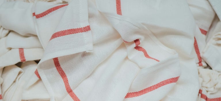 red-and-white cloth napkins