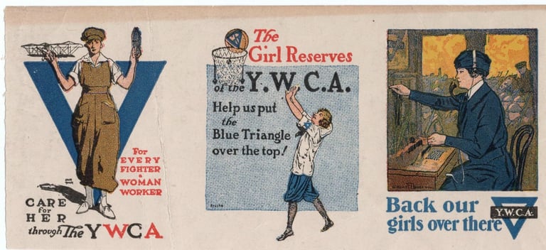 YWCA basketball World War 1 Stamp featuring basketball girl