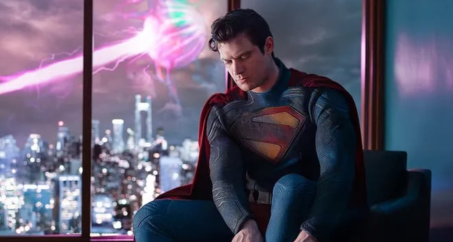 David Corenswet as Superman – Superman 2025 movie still – The Tipsy Critic