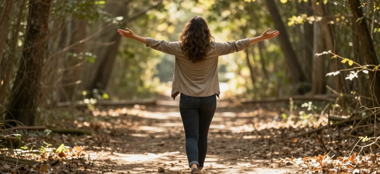 Gratitude walk practice in nature for embodied abundance mindset