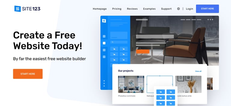best online free website builder software site123 to start online store review