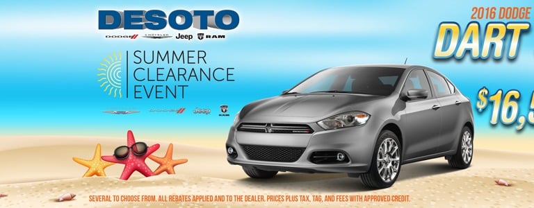 Desoto DCJR "Summer Clearance Event" Dodge Dart SE Web Banner Ad