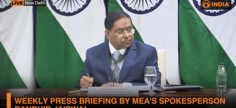 विदेश मंत्रालय के प्रवक्ता रंधीर जयस्वाल