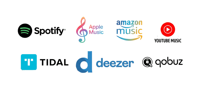 Logos des plateformes de streaming musical 