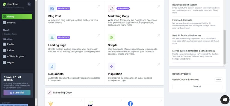 Headlime content creation AI tool