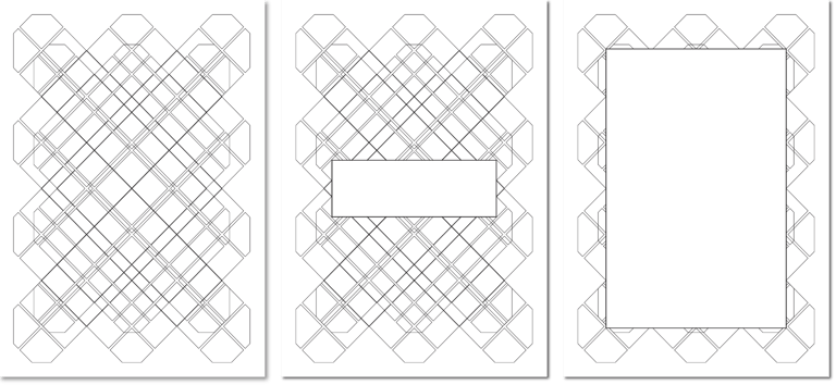 Trauerkartenserie mit Muster aus Diagonalen, helles Design