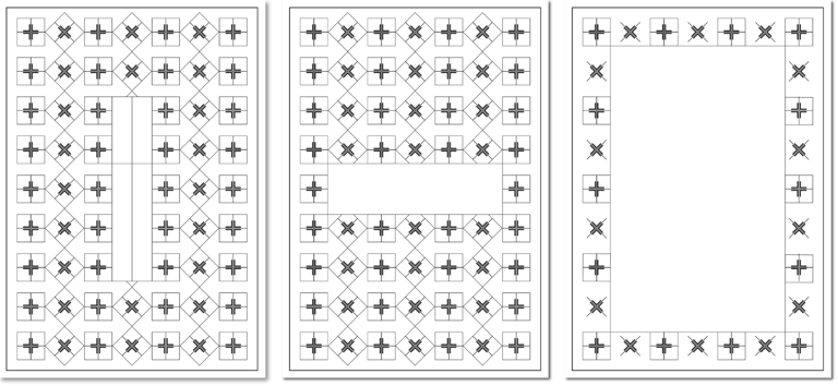 Trauerkarten-Serie mit schwarzem Kreuz-Ornament auf Weiß