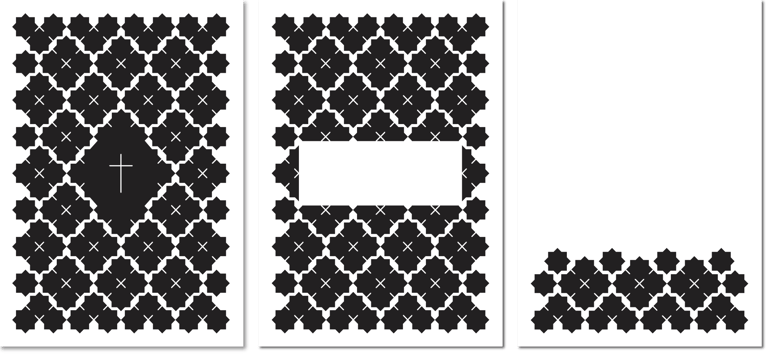 Zero-Serie mit Ornament aus schwarzen Kreuzblumen