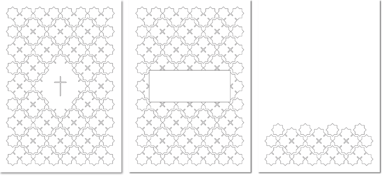 Trauerkarten-Serie mit Kreuzblumen in grafischem Muster