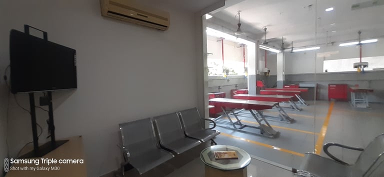 Service Centre view from Customer Lounge.