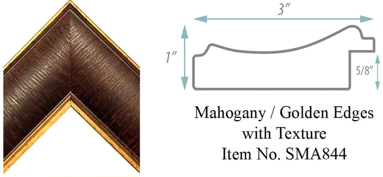 Mahogany / Golden Edges with Texture Picture Frame