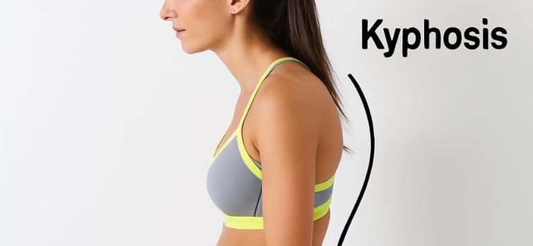 Person with stooped posture and stiff spine due to ankylosing spondylitis.