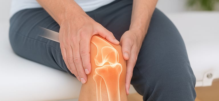 Anatomy Illustration explaining reasons for knee pain.
