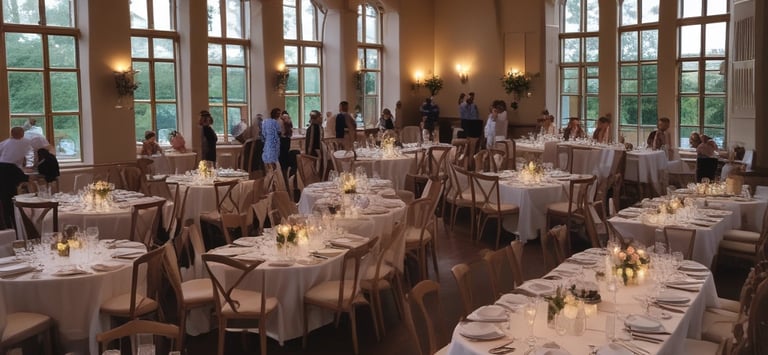 A serene outdoor wedding ceremony with a singer performing beautifully.