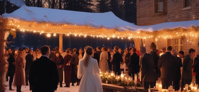 A serene outdoor wedding ceremony with a singer performing beautifully.