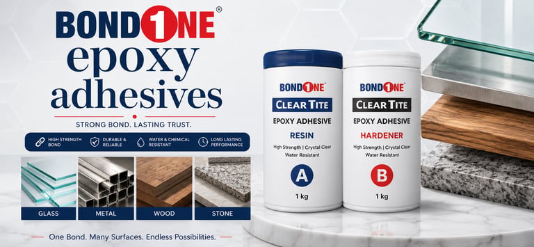 Bondone epoxy adhesives for bonding glass, metal, wood, mdf, ceramic and stone