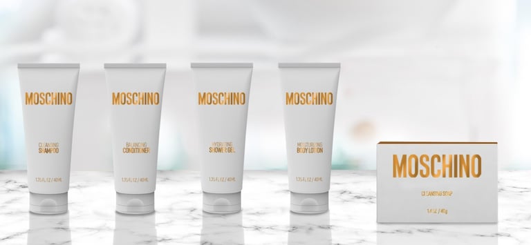 Moschino tube hotel bathroom amenities hotel collection Trendlux Malaysia