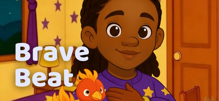 Thumbnail for Brave Beat Movement featuring Xyla in her bedroom with her hand over her heart beside