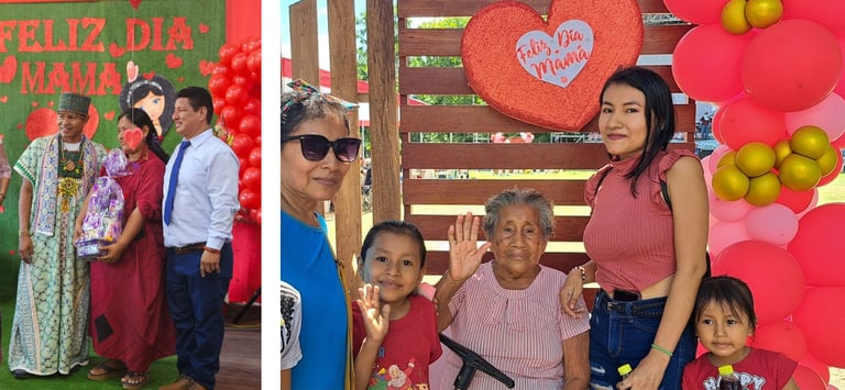 Families celebrate Feliz Dia Mama at a Mother's Day event organized by Roger Bardales