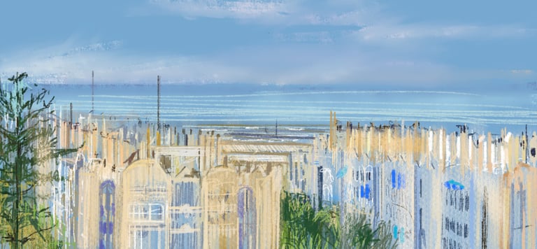 Malaga see the sea - digital postcard