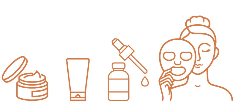 100% all natural cafine skincare icons