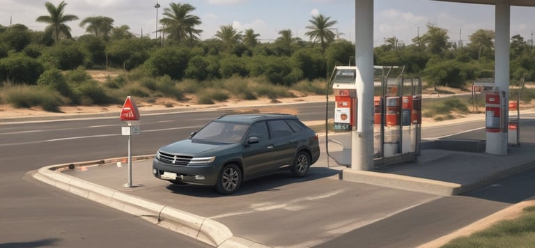 A peaceful landscape showing rolling hills under a bright blue sky with scattered clouds.