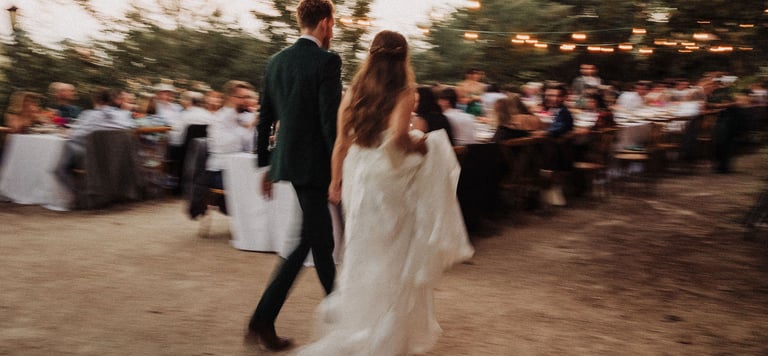 Couple just married in Sintra, Portugal being celebrated by their wedding guests