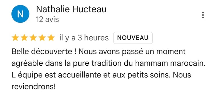 Avis client sur Google