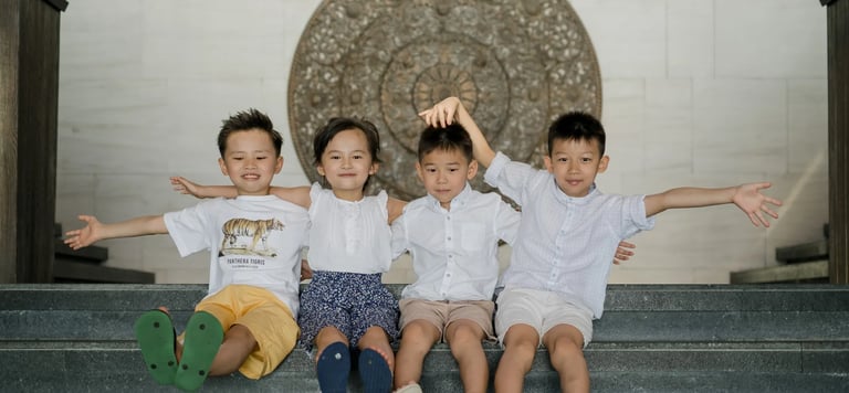 Children portrait during a family photography session at The Apurva Kempinski Bali in Nusa Dua
