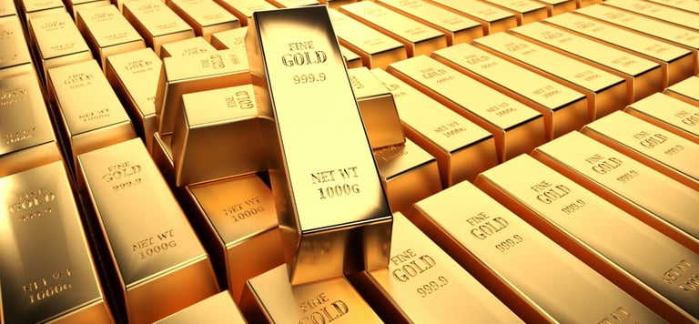 a bunch of gold bars