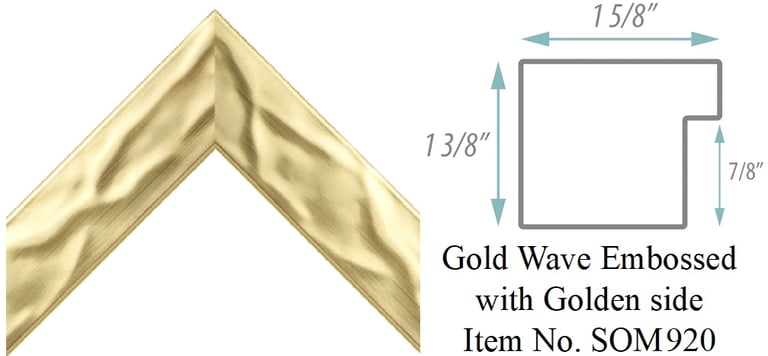 Champagne Gold Wave Embossed Square with Golden Side Picture Frame