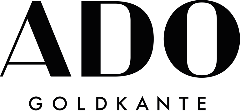 a black and white logo with the words,'ado gold and gold